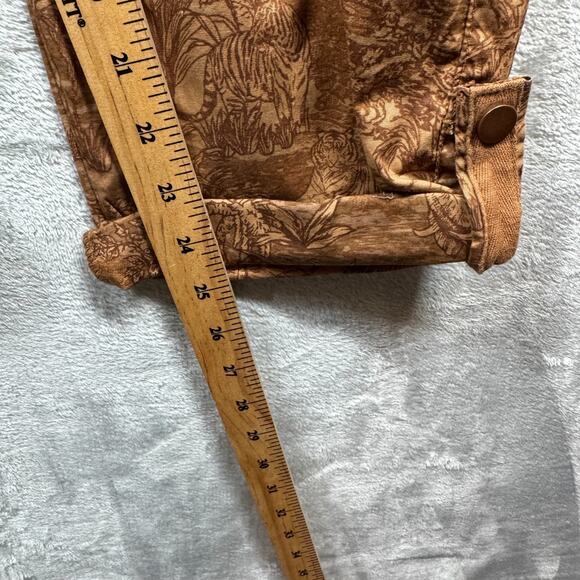 Democracy Flexellent NEW Pants Womens 10 Brown Floral Utility Cuff Stretch Cargo - Picture 10 of 12